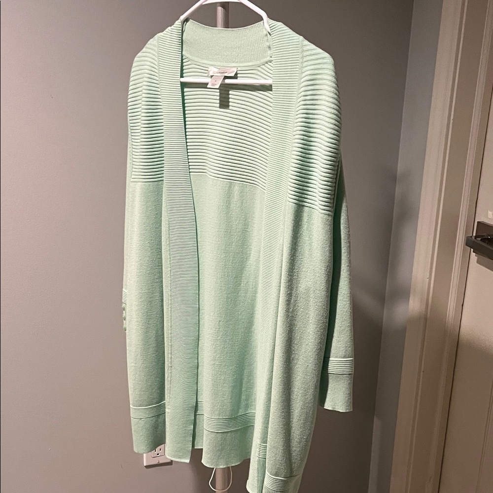 CJ Banks Light Green Women's Cardigan